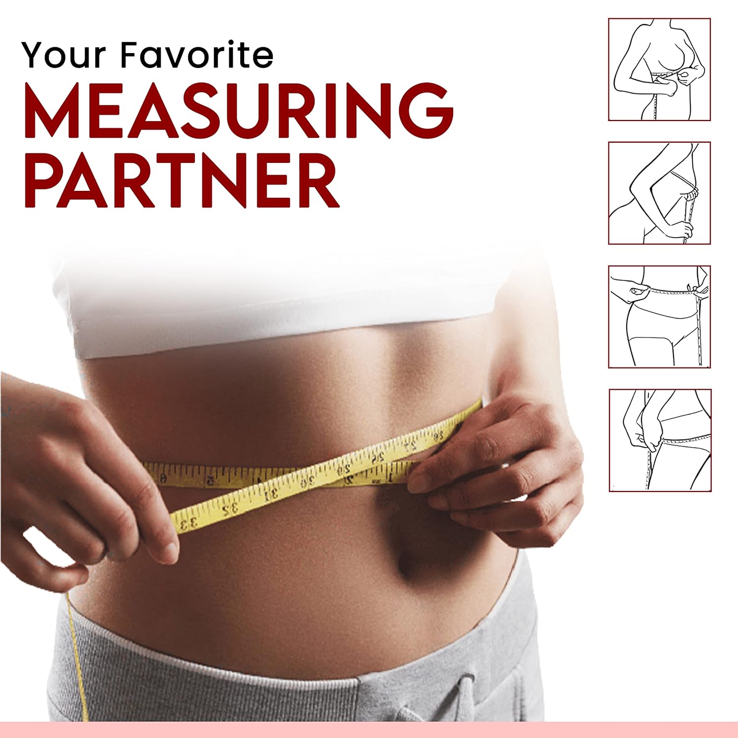 Demonstrates how to accurately measure different parts of the body for proper sizing of clothing or fitness tracking.