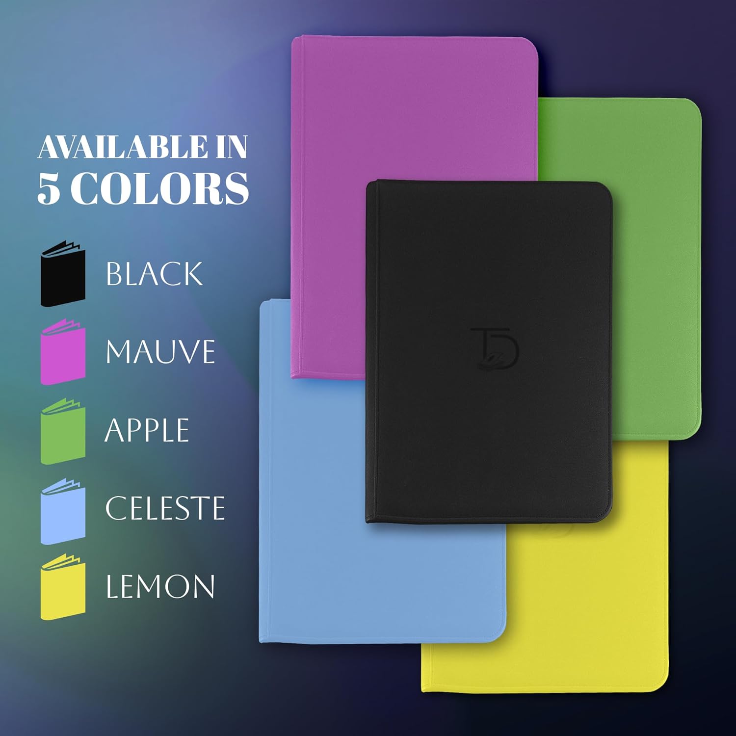 Showcases the variety of color choices available for the product, allowing customers to visualize their preferred option.
