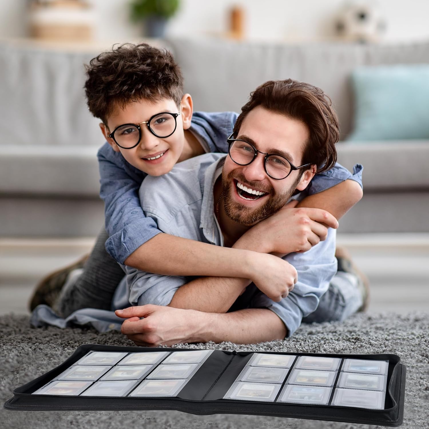 Shows the product being enjoyed by a father and son, emphasizing its ability to bring families together and create positive experiences.