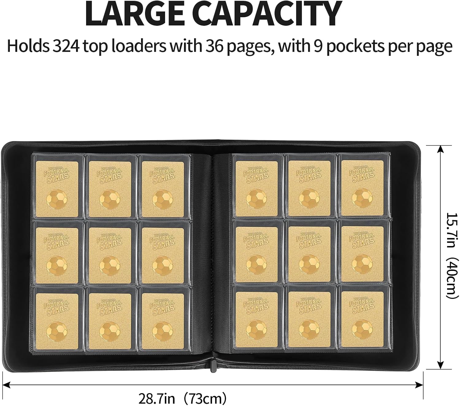Communicates the product's high storage capacity to reassure customers it can meet their organizational needs.