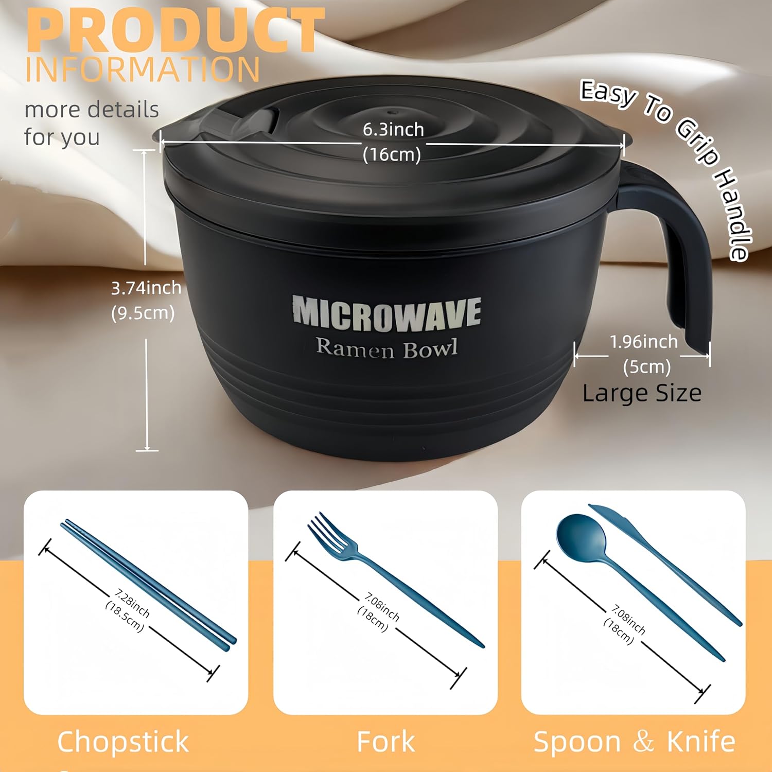 Layron Large Ramen Bowl: Infographics