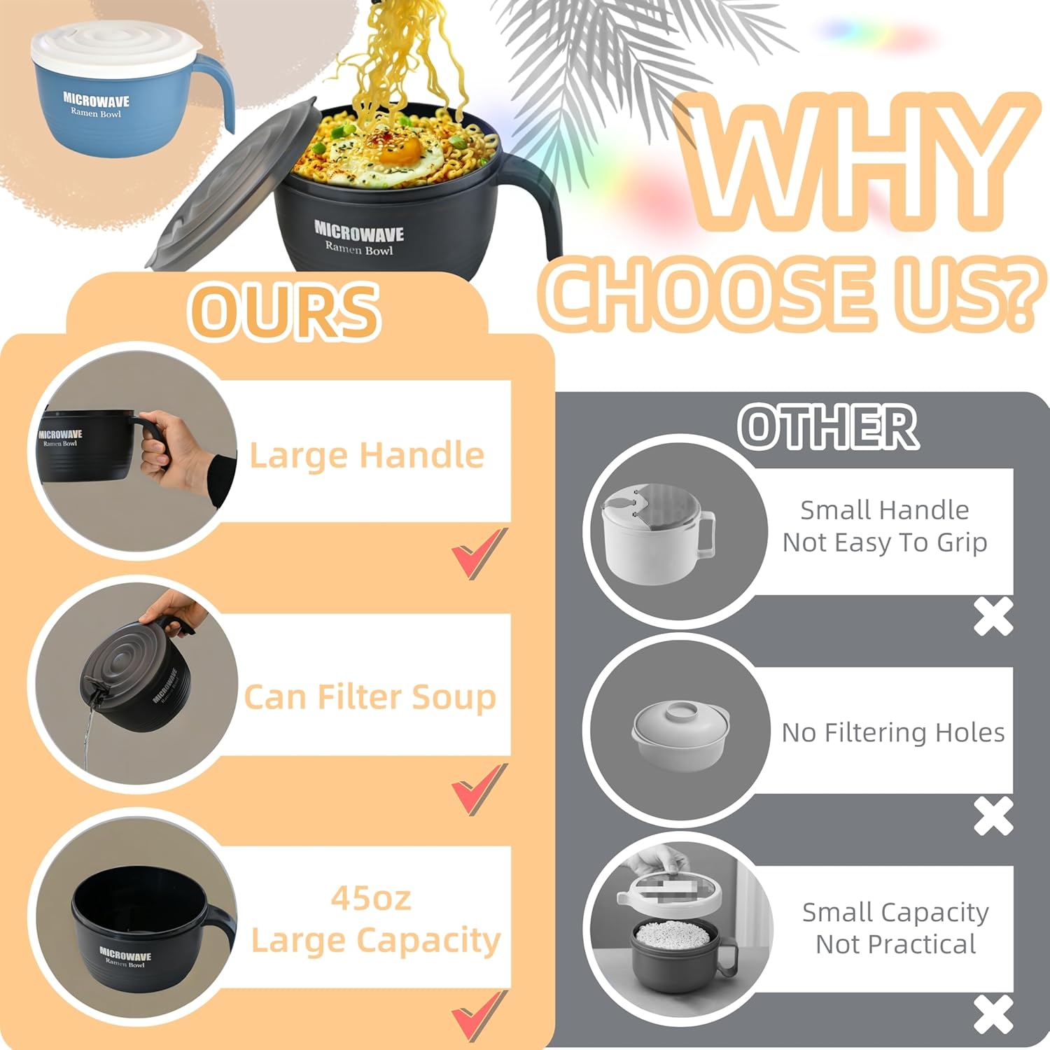Layron Large Ramen Bowl: Infographics