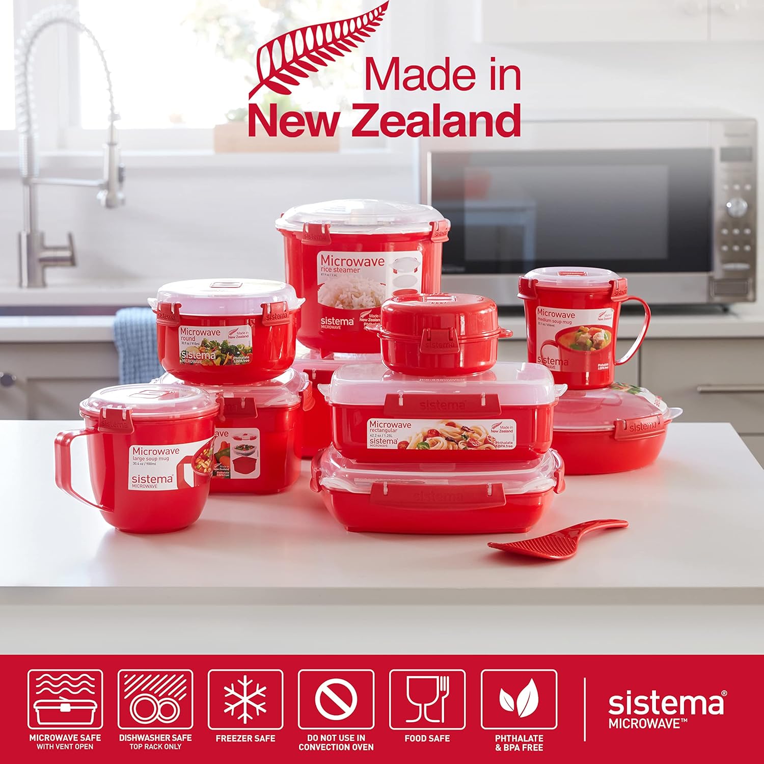 Sistema 1109ZS Microwave Collection Noodle Bowl 1 Count (Pack of 1) Red: Infographics