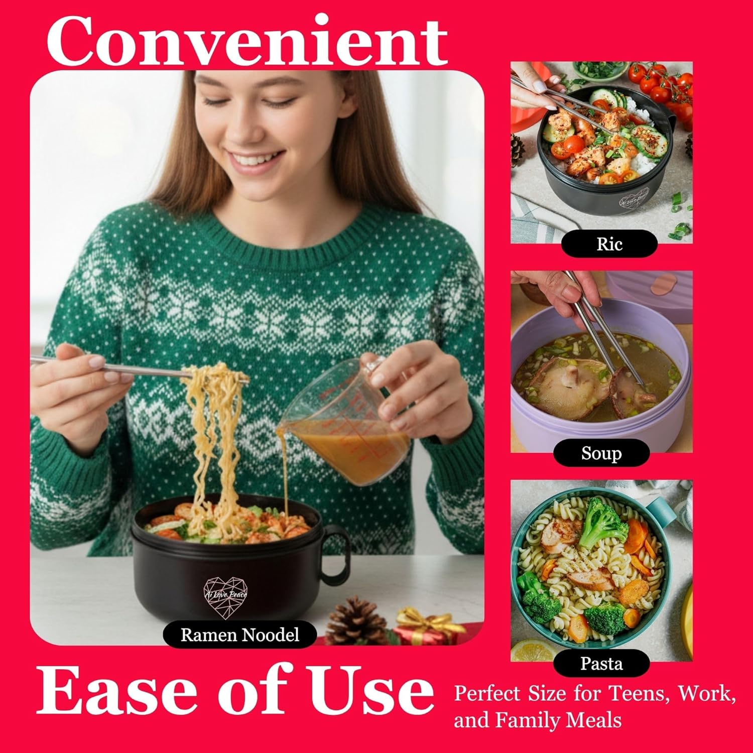 AI LOVE PEACE Ramen Bowl: Infographics