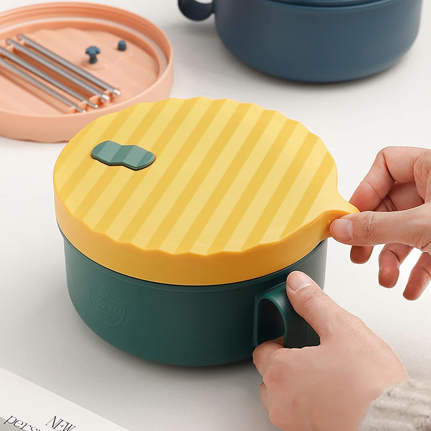 Microwave Ramen Bowl Ramen Cooker with Handles Noodle Bowls with Lid and Chopsticks…: Infographics