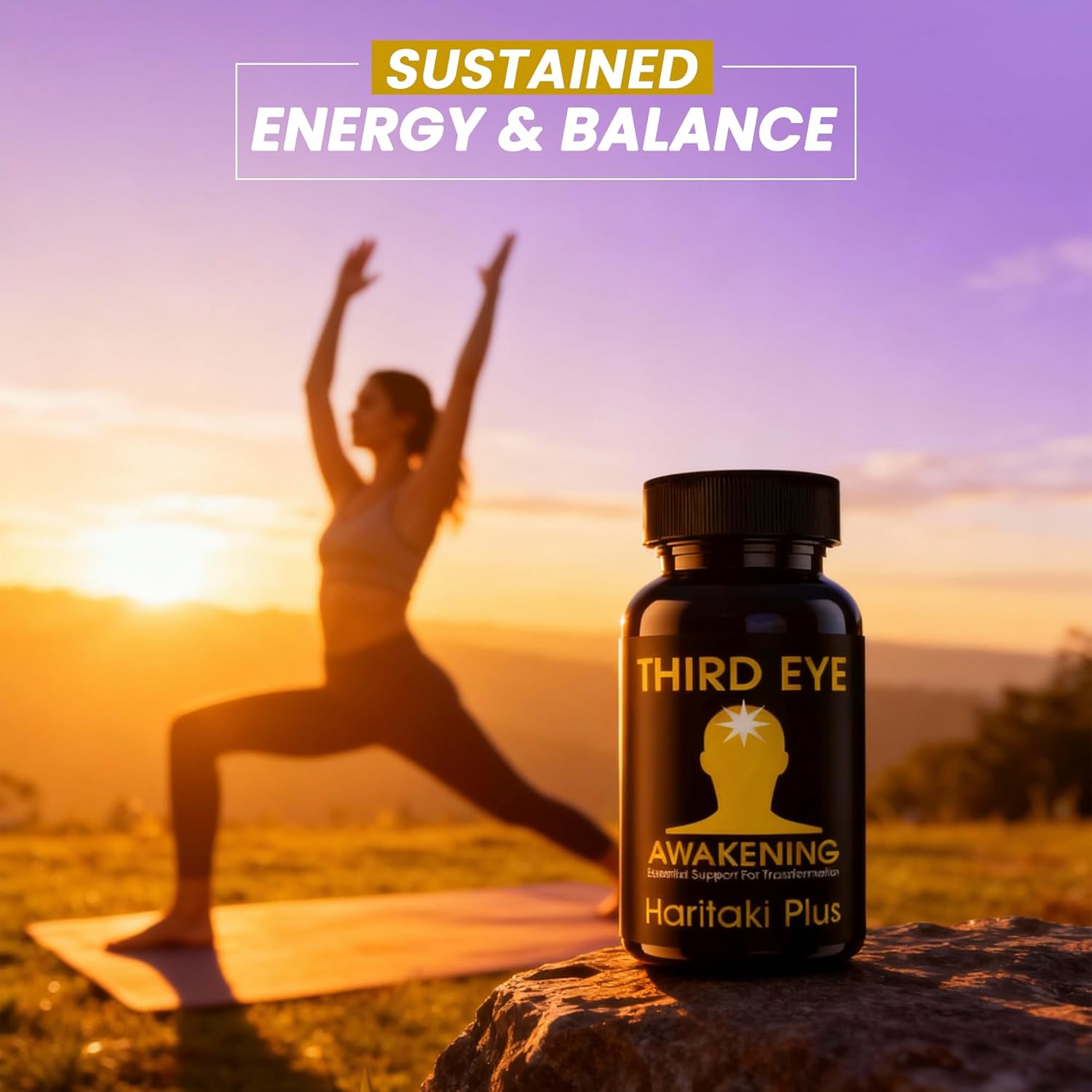 Highlights the product's ability to provide sustained energy and balance, appealing to health-conscious consumers seeking natural wellness solutions.
