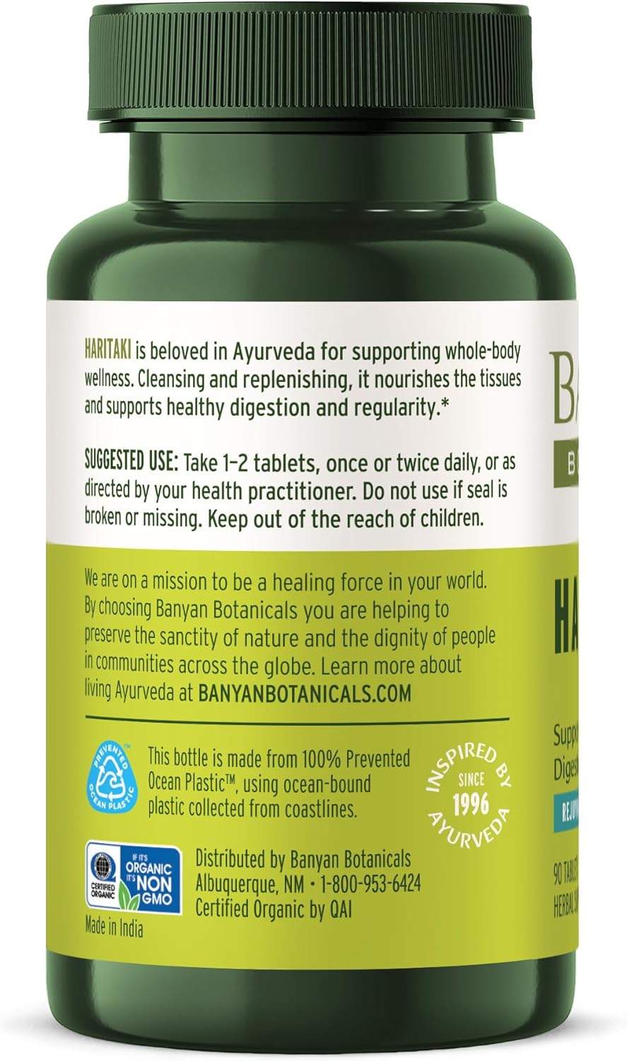 Highlights the product's ability to support healthy digestion and regularity, emphasizing its Ayurvedic benefits.