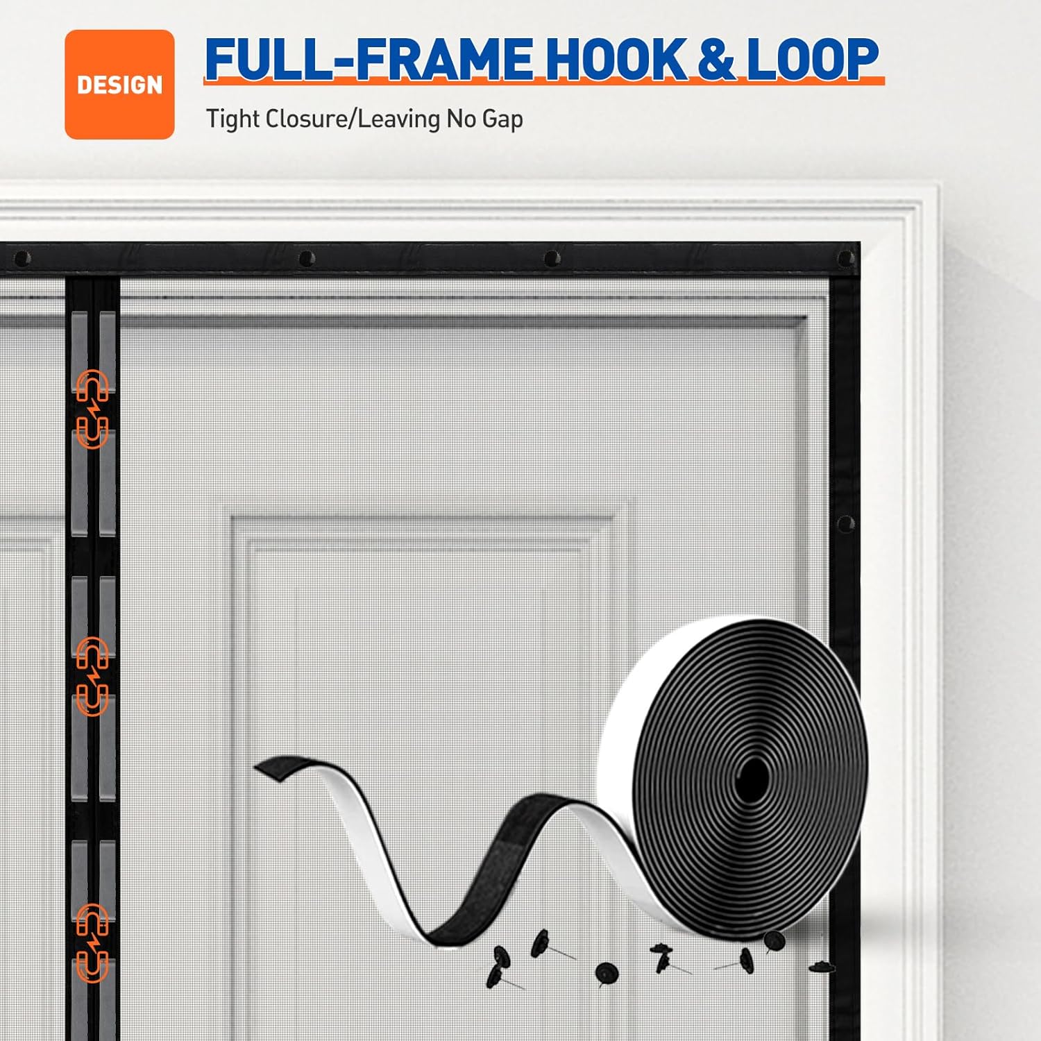 Highlights the tight closure design that leaves no gaps, emphasizing the product's effectiveness in sealing off openings.