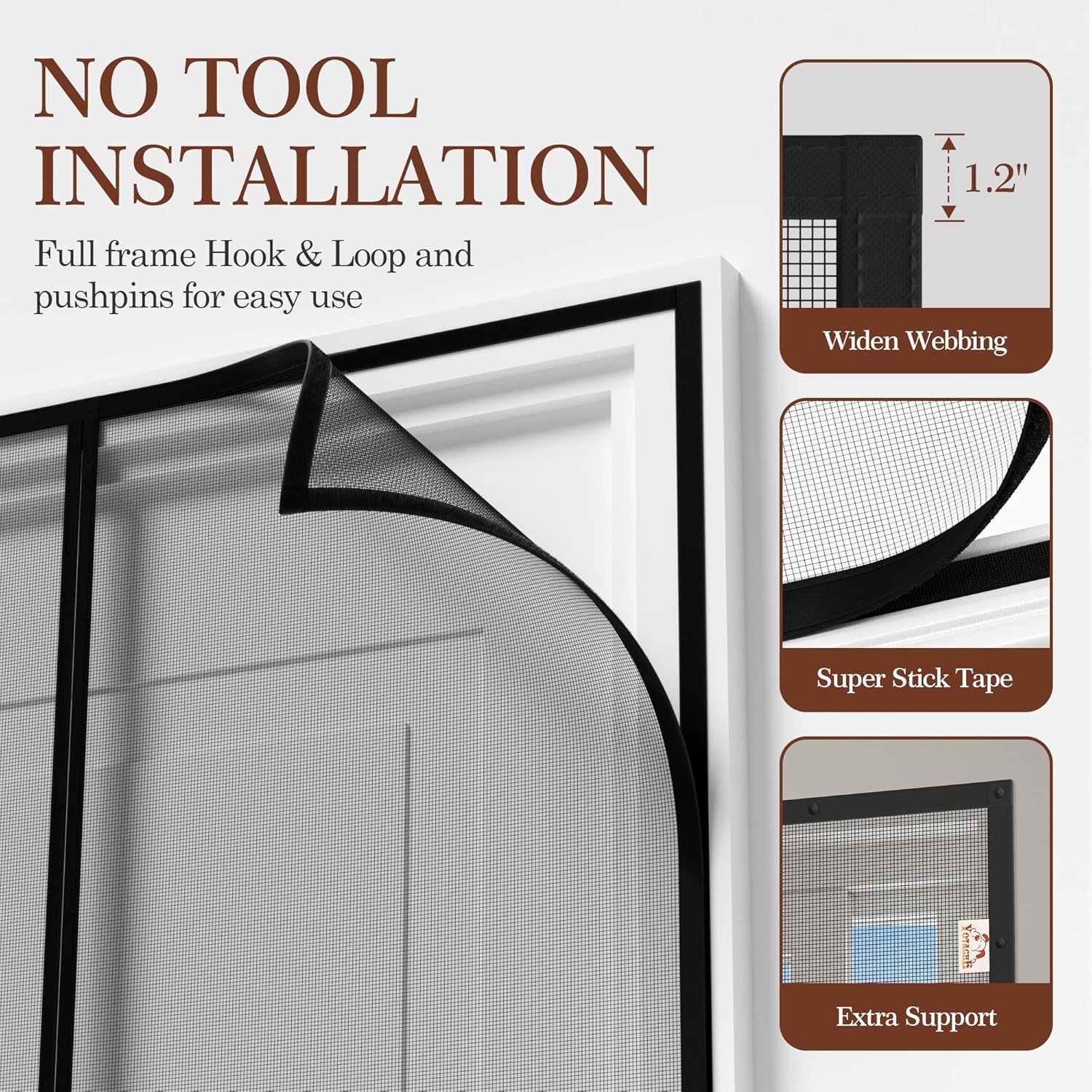 Demonstrates the simple, tool-free installation process of the product to reassure customers about ease of use. Highlights multiple features of the installation process to show how user-friendly and…