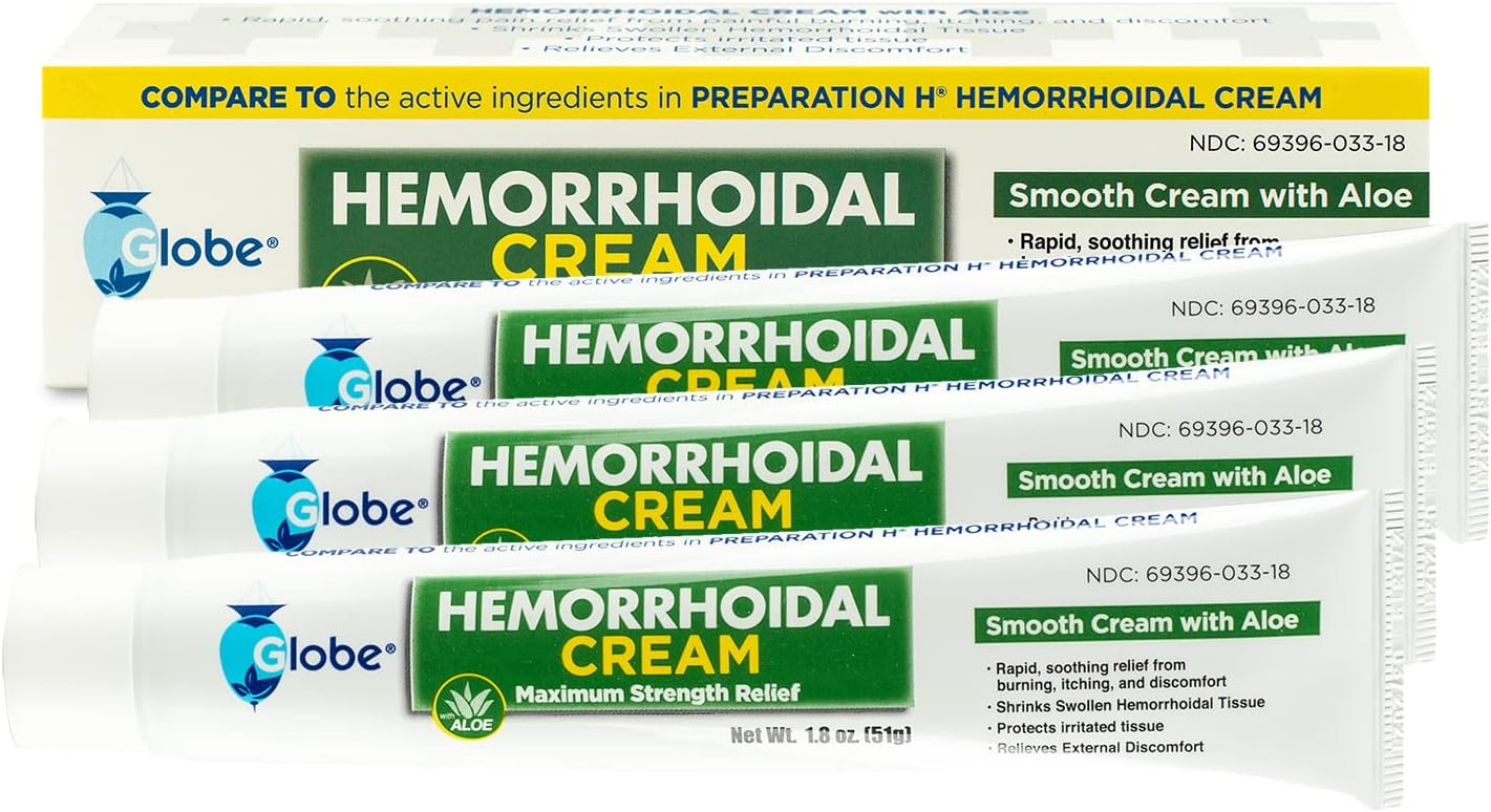 Compares the product to a well-known brand (Preparation H) to show it has the same active ingredients, positioning it as an equivalent but potentially more affordable option.