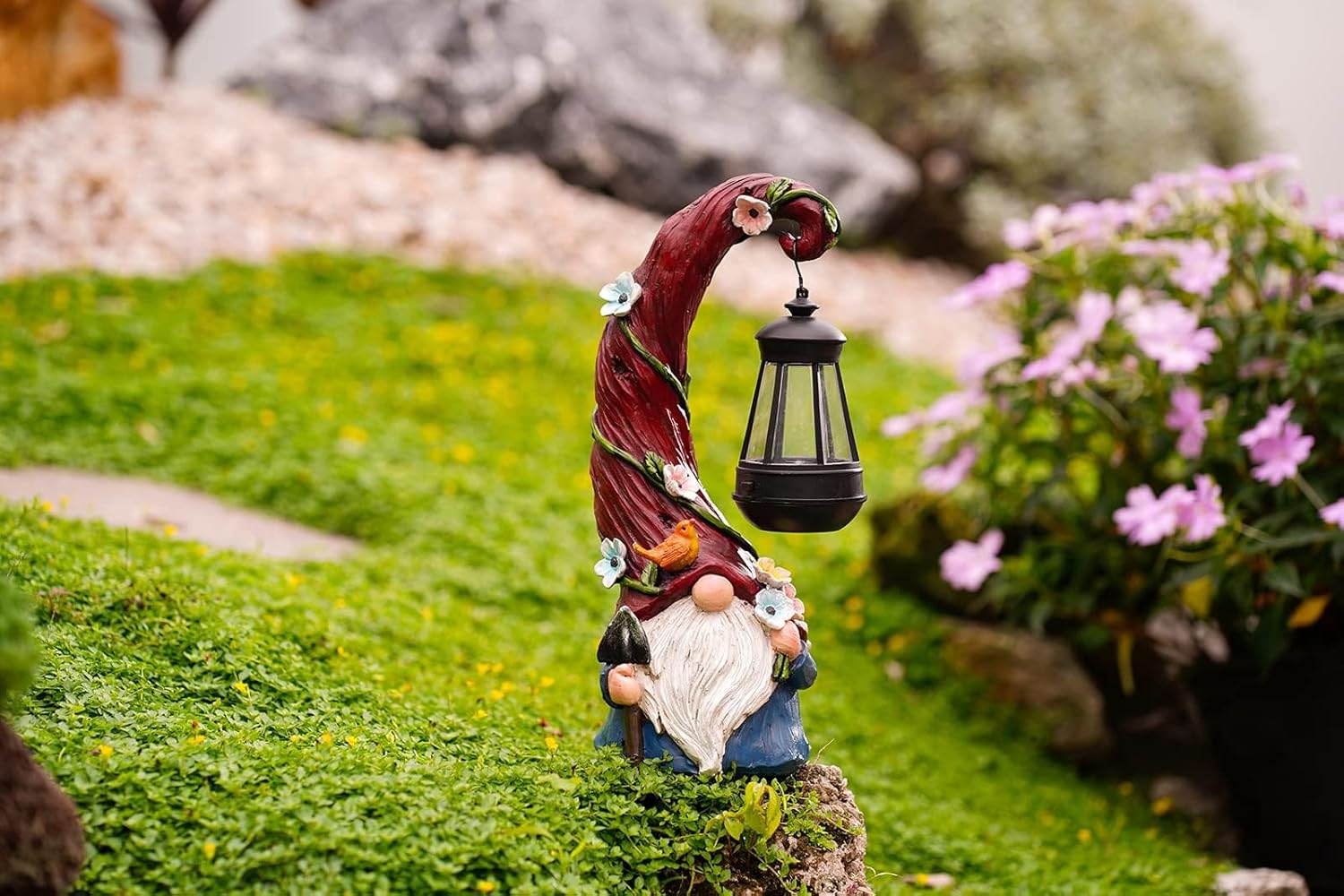 Shows the product in a realistic garden setting to demonstrate how it enhances outdoor spaces.