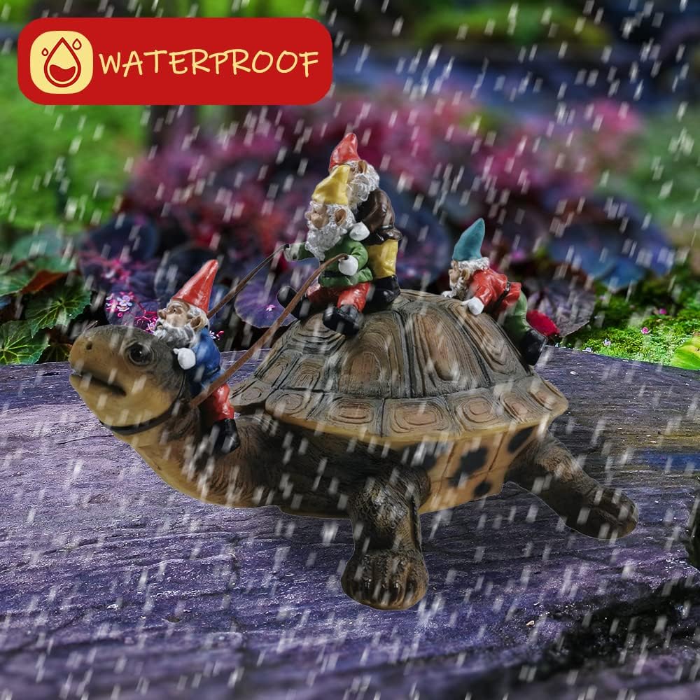 Emphasizes that the garden decoration is waterproof and can withstand rain, reassuring customers it's durable for outdoor use.